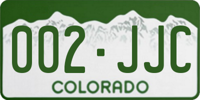 CO license plate 002JJC