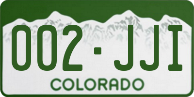 CO license plate 002JJI