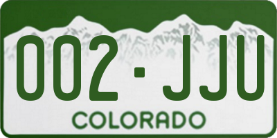 CO license plate 002JJU