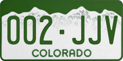 CO license plate 002JJV