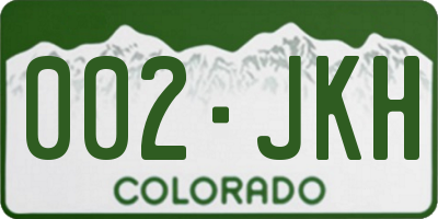 CO license plate 002JKH