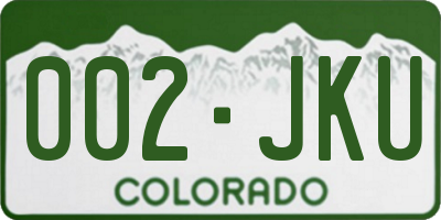 CO license plate 002JKU