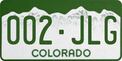 CO license plate 002JLG