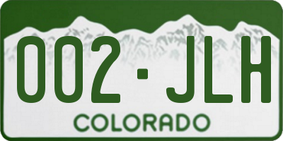 CO license plate 002JLH