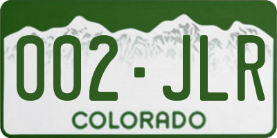 CO license plate 002JLR