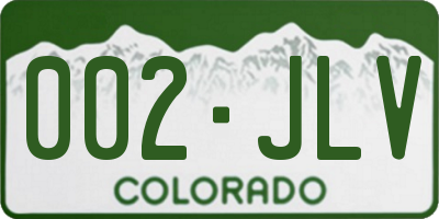 CO license plate 002JLV