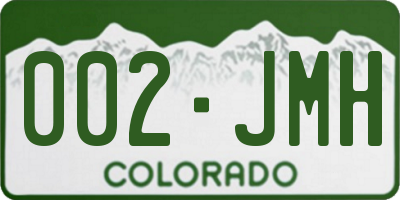CO license plate 002JMH