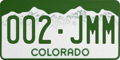 CO license plate 002JMM