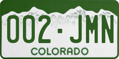 CO license plate 002JMN