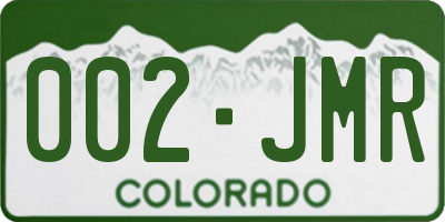 CO license plate 002JMR