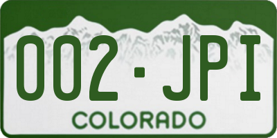 CO license plate 002JPI