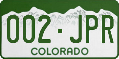 CO license plate 002JPR