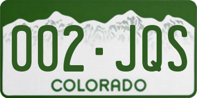 CO license plate 002JQS