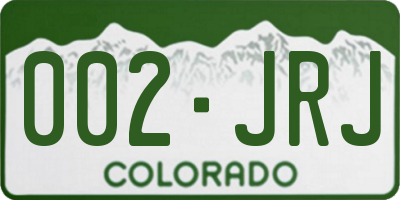 CO license plate 002JRJ