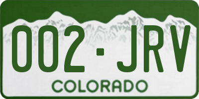 CO license plate 002JRV