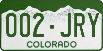 CO license plate 002JRY