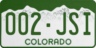 CO license plate 002JSI