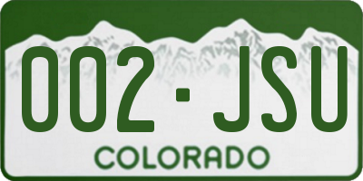 CO license plate 002JSU