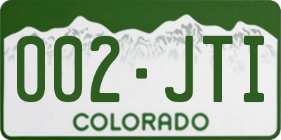 CO license plate 002JTI