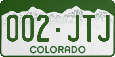 CO license plate 002JTJ