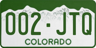 CO license plate 002JTQ
