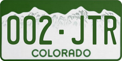 CO license plate 002JTR