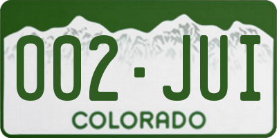 CO license plate 002JUI