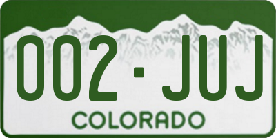CO license plate 002JUJ