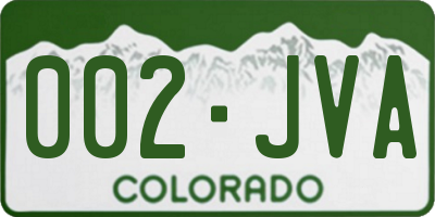 CO license plate 002JVA