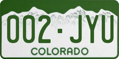 CO license plate 002JYU