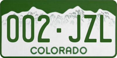 CO license plate 002JZL