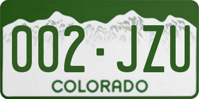 CO license plate 002JZU