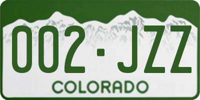 CO license plate 002JZZ