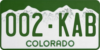 CO license plate 002KAB