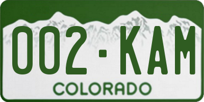 CO license plate 002KAM