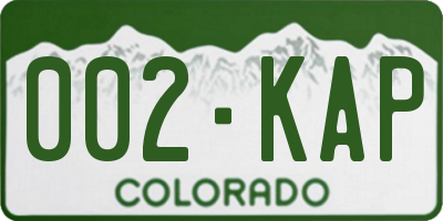 CO license plate 002KAP
