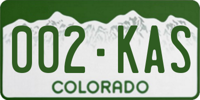 CO license plate 002KAS
