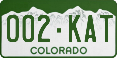 CO license plate 002KAT