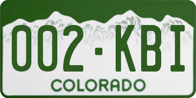 CO license plate 002KBI