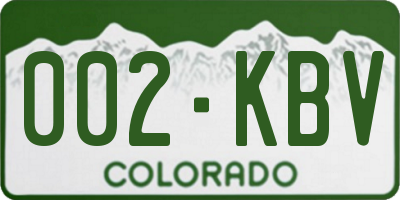 CO license plate 002KBV