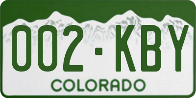 CO license plate 002KBY