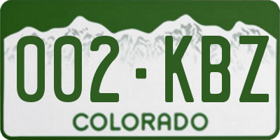 CO license plate 002KBZ
