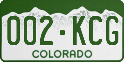 CO license plate 002KCG