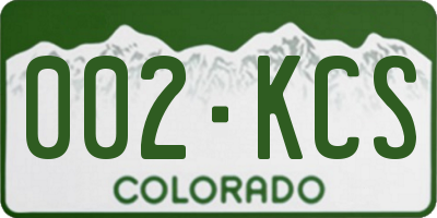 CO license plate 002KCS