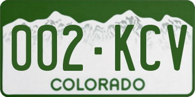 CO license plate 002KCV