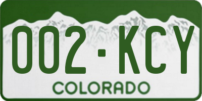 CO license plate 002KCY
