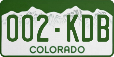 CO license plate 002KDB