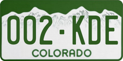 CO license plate 002KDE
