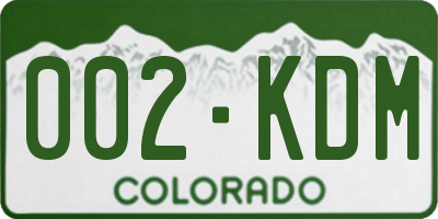 CO license plate 002KDM