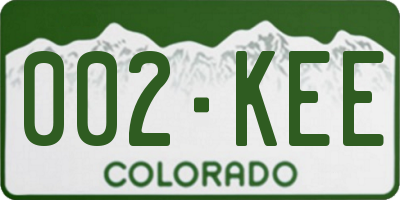 CO license plate 002KEE